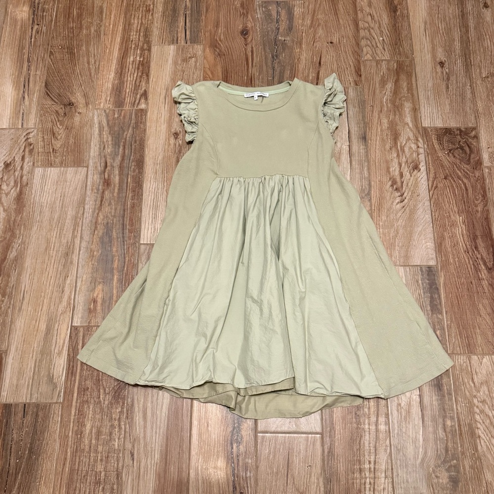 English Factory Mixed Media Ruffle Sleeve Mini Dress - Picture 2 of 4